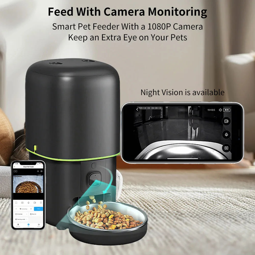 Smart 4L Automatisk Kattmatare med Kamera