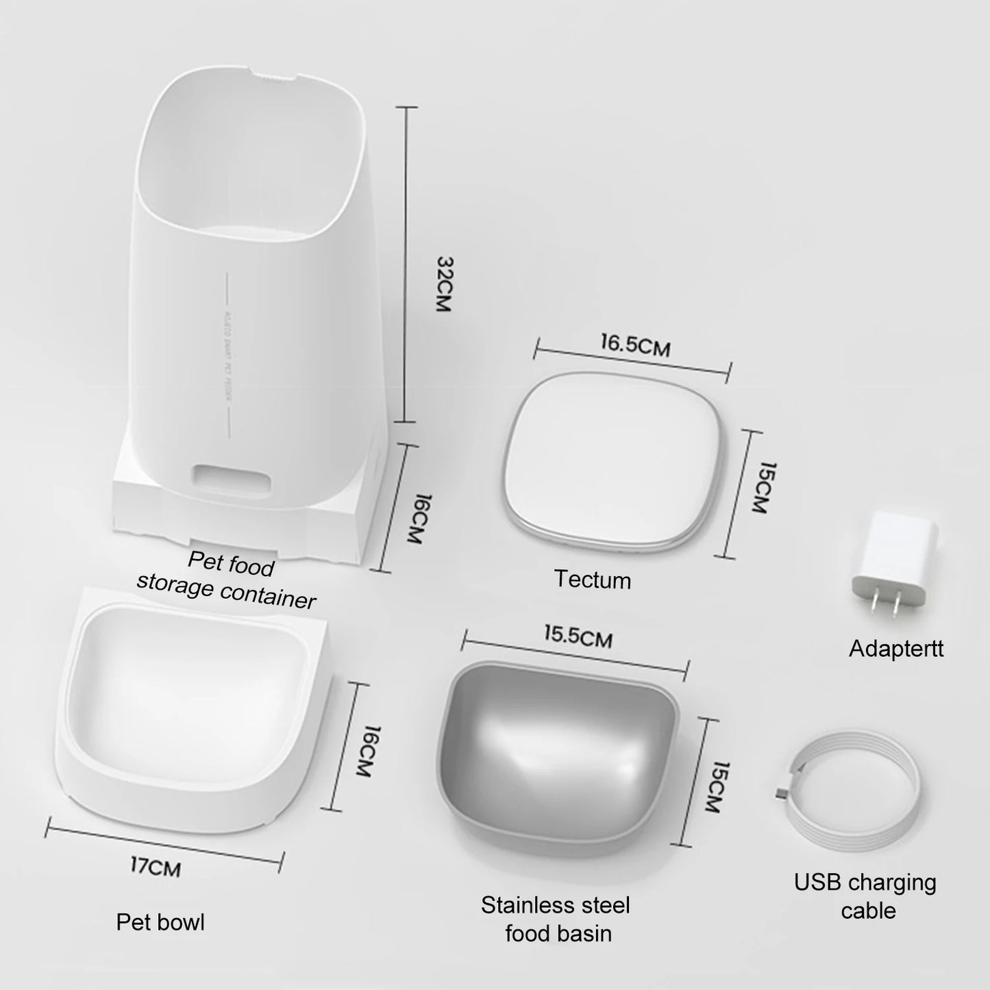 Smart Automatisk Kattmatare WiFi-styrd