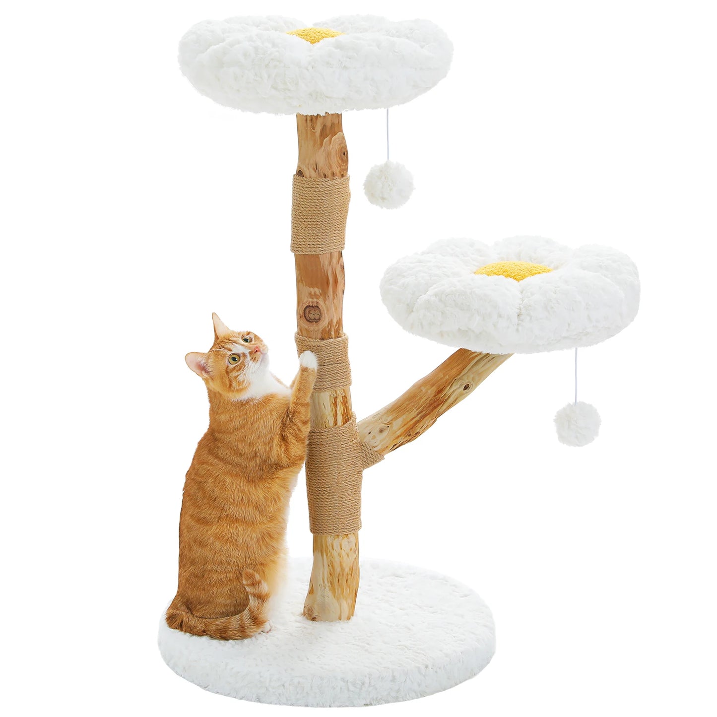 Modern kattträd med klös och mysiga viloplatser