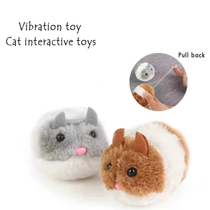 Plush Hamster Kattleksak – Interaktiv Mus som Rör Sig