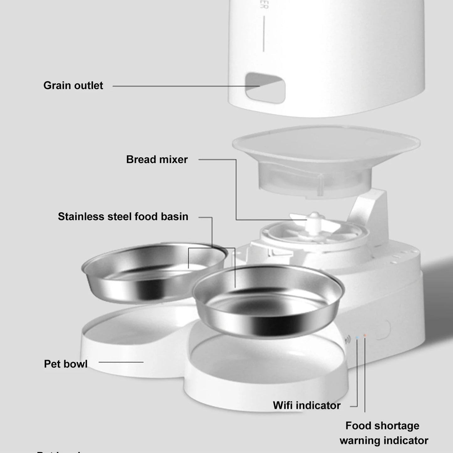 Smart Automatisk Kattmatare WiFi-styrd