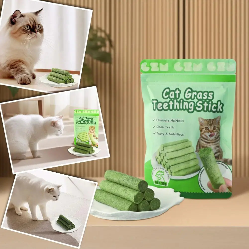 Tuggpinnar med kattgräs – Tandvård & hårbollskontroll (6-pack)