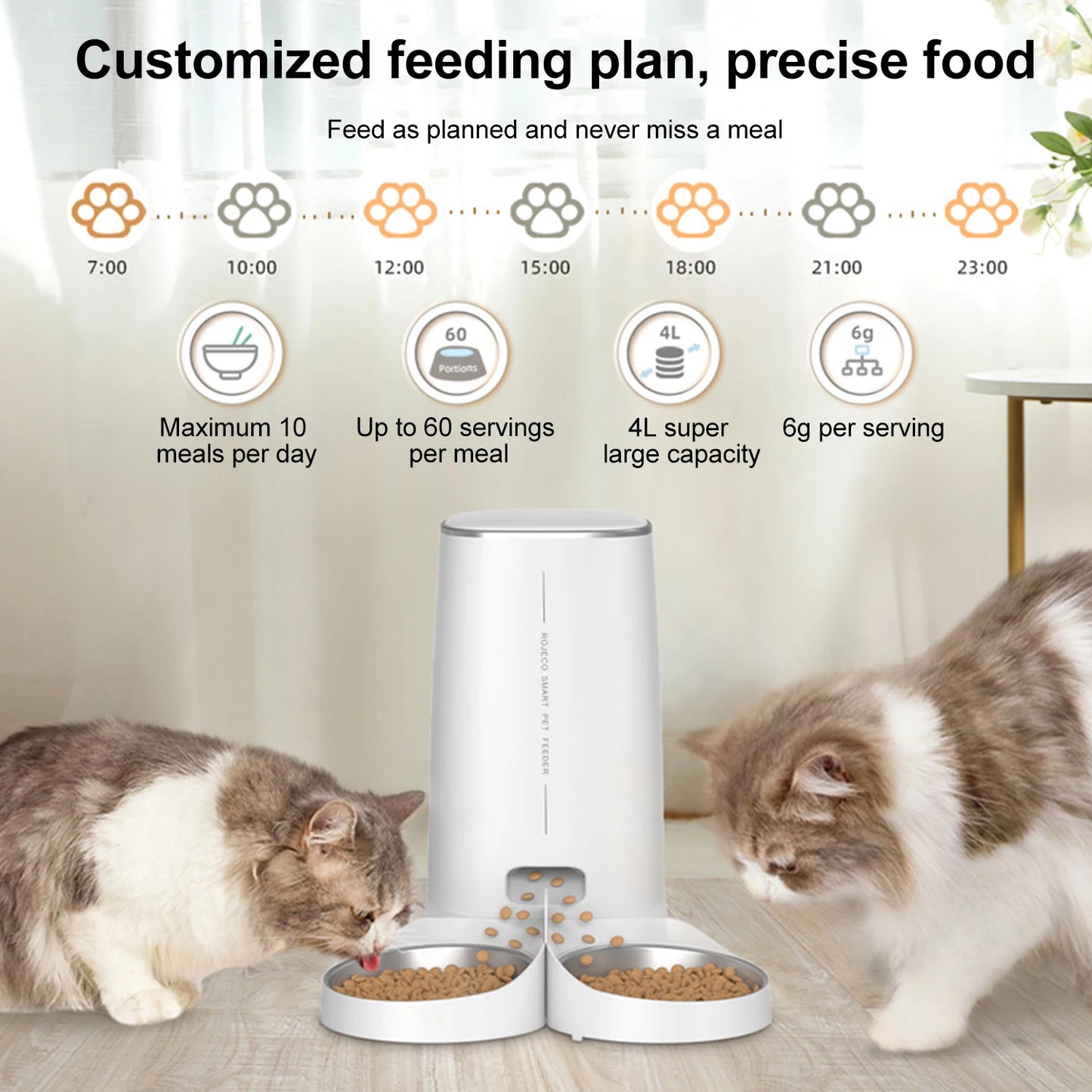 Smart Automatisk Kattmatare WiFi-styrd