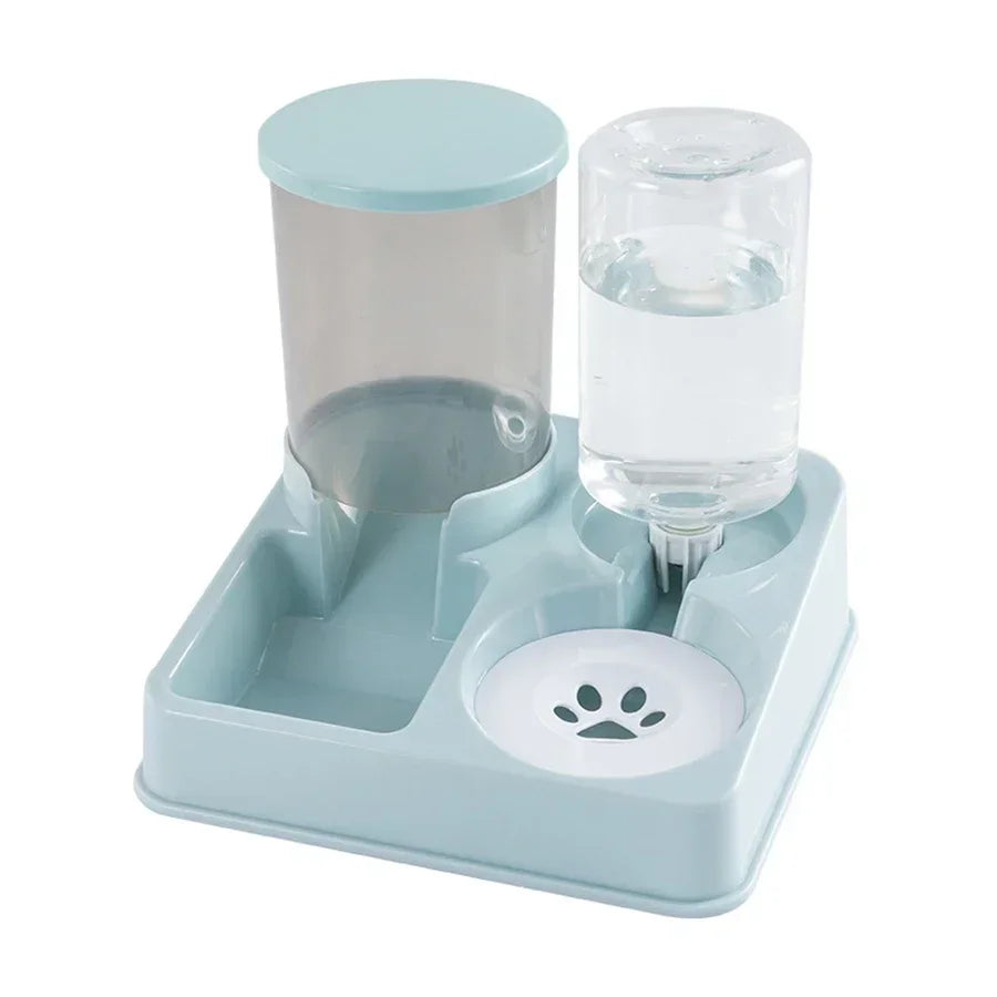 Automatisk Foder- & Vattendispenser – 2-i-1 Lutande Matstation