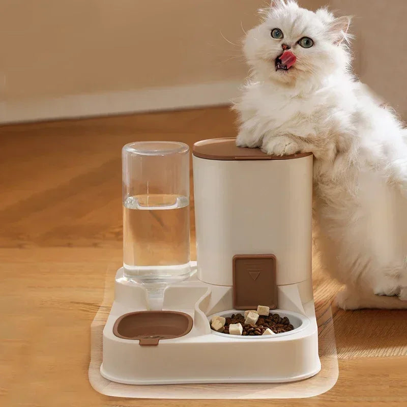 Stor Automatisk Vatten- och Matdispenser för Katt
