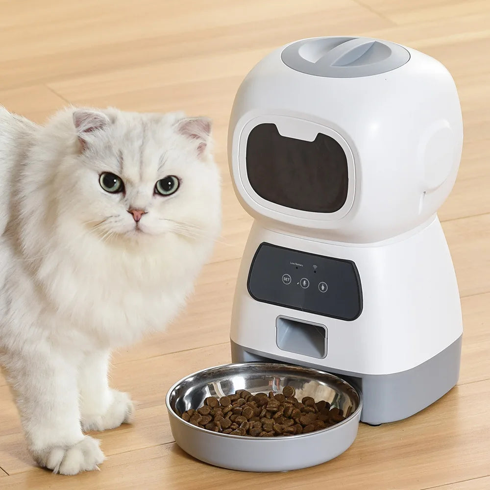 Smart Automatisk Kattmatare 3.5L med Röstinspelning och Timer