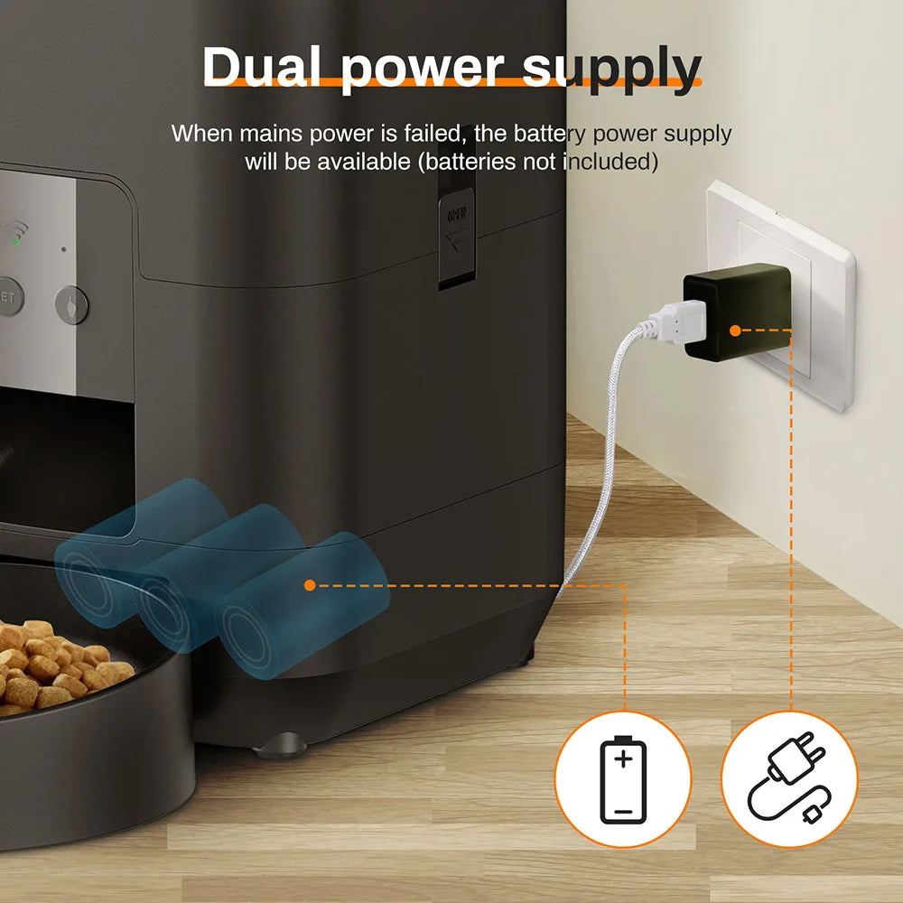 Smart Automatisk Husdjursmatare 2L med WiFi och Appstyrning