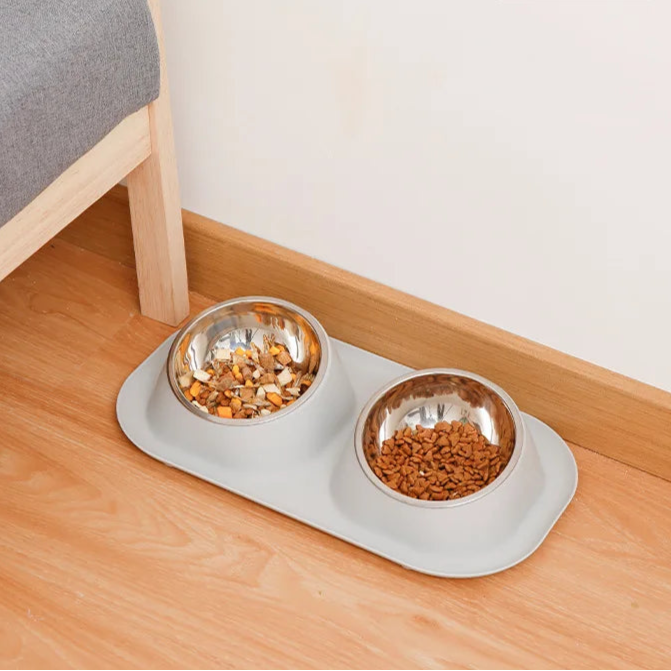 Ergonomisk Dubbelskål för Katt & Hund