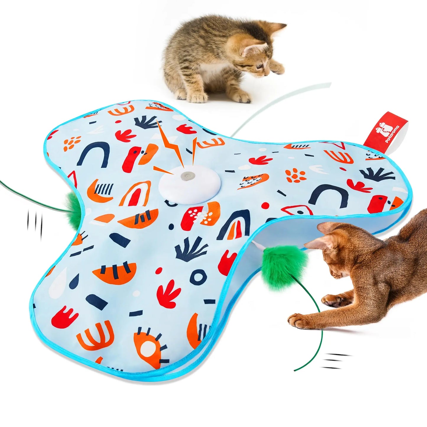 Interaktiv Kattleksak – Göm & Leta med Squeaky Mus och Fjädrar