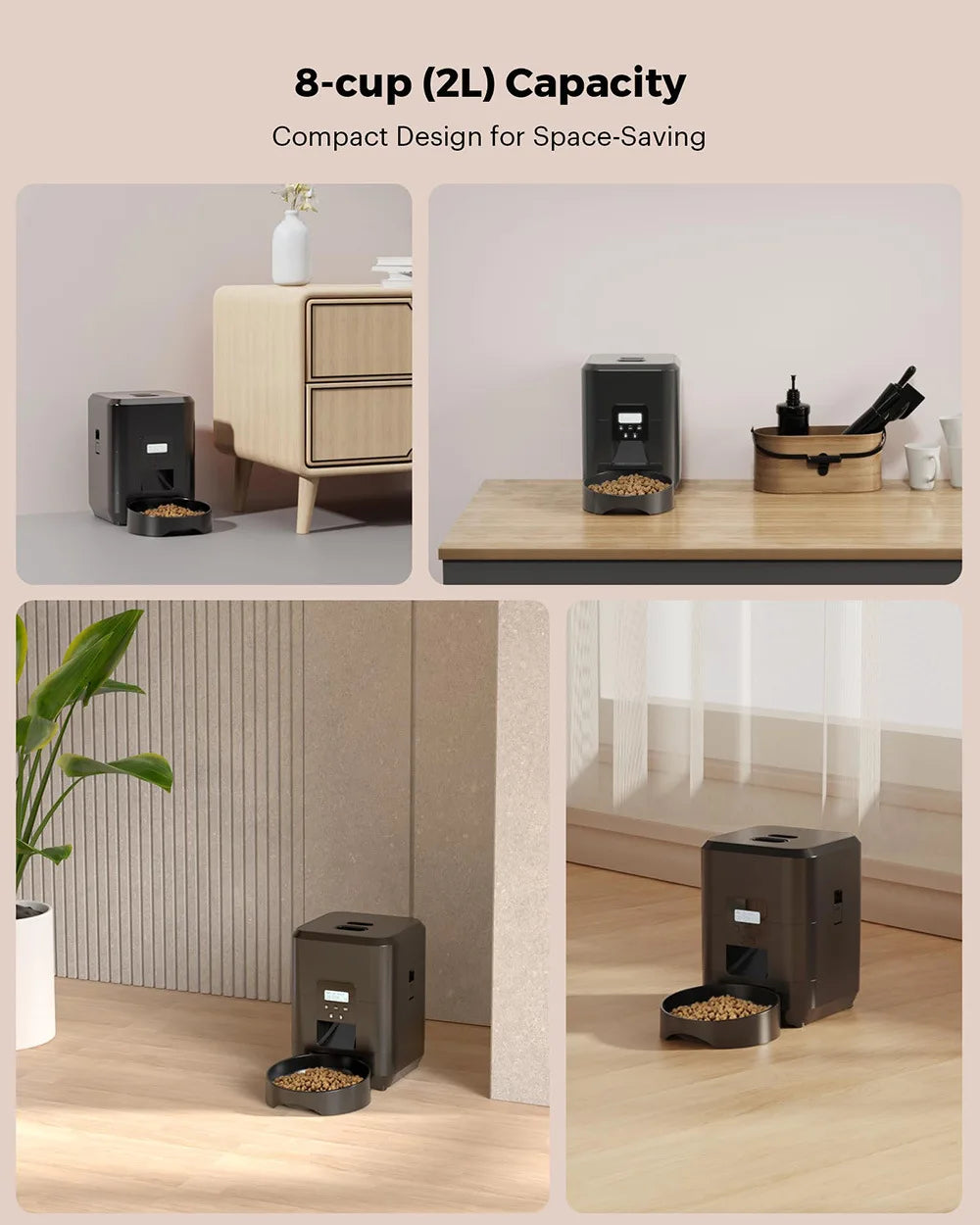 Smart Automatisk Husdjursmatare 2L med WiFi och Appstyrning