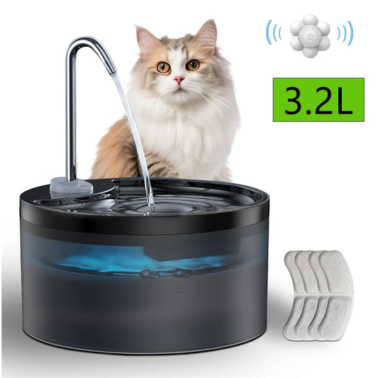 Ultratyst Vattenfontän för Katt & Hund med 3.2L Filtertank
