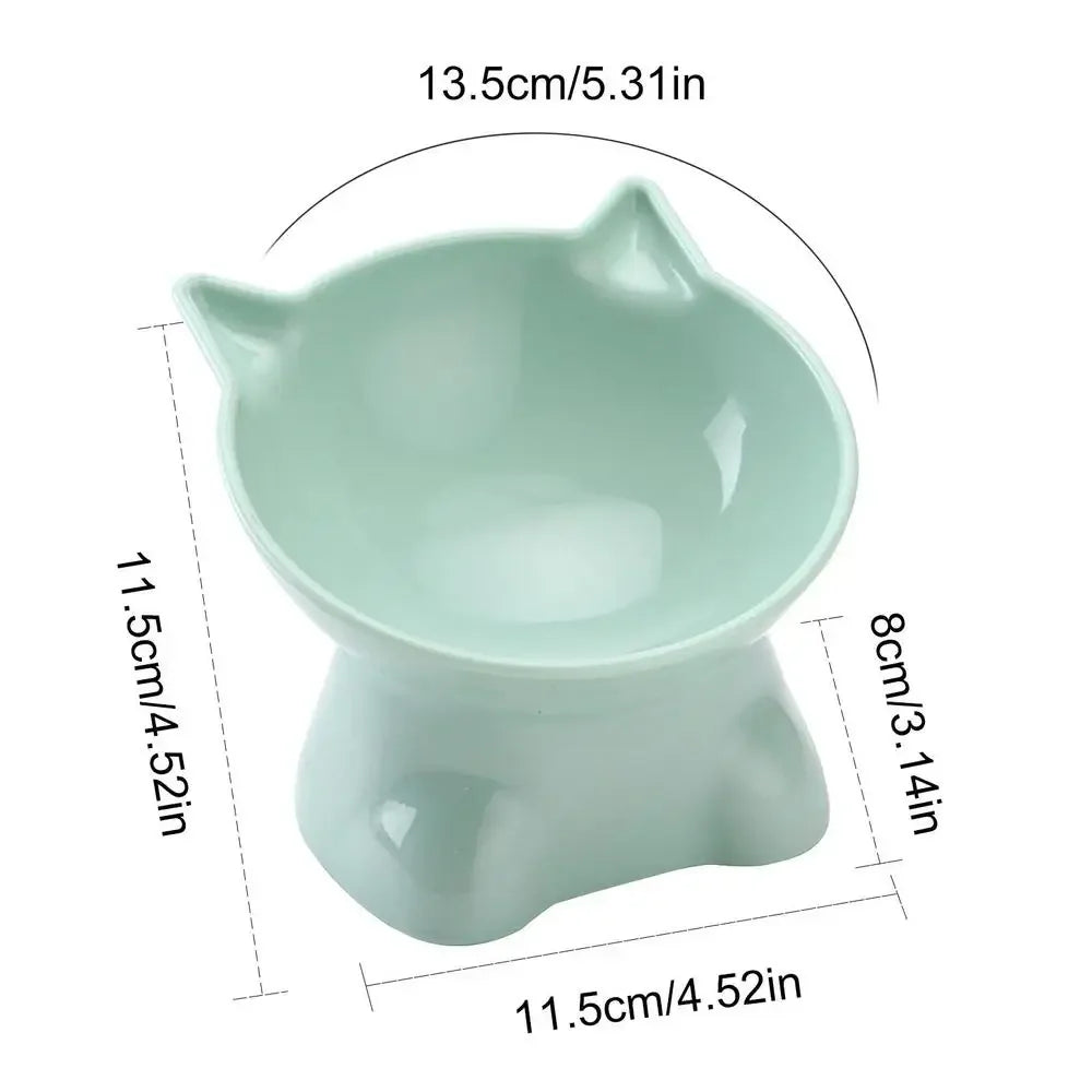 Hög Matskål för Katt – Ergonomisk Lutning & Halkfri Botten