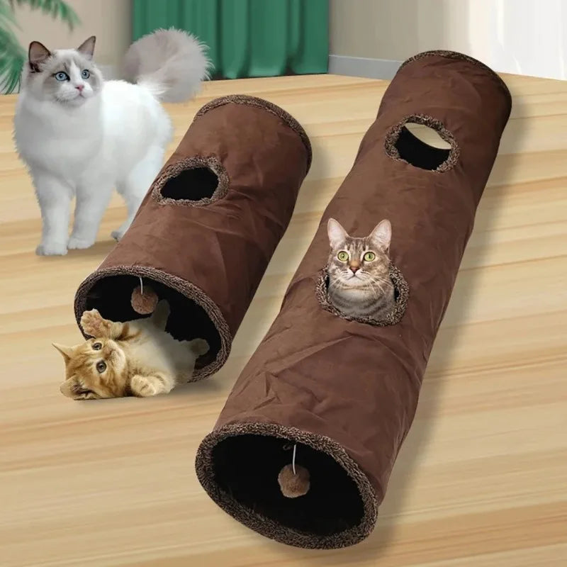 Kattunnel i Suede – Hopfällbar & Smutsresistent