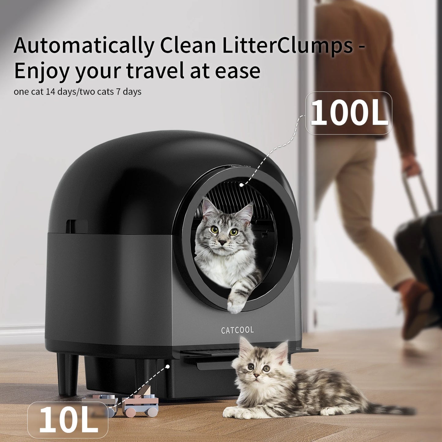 REDSASA smart kattlåda 110L med trappa
