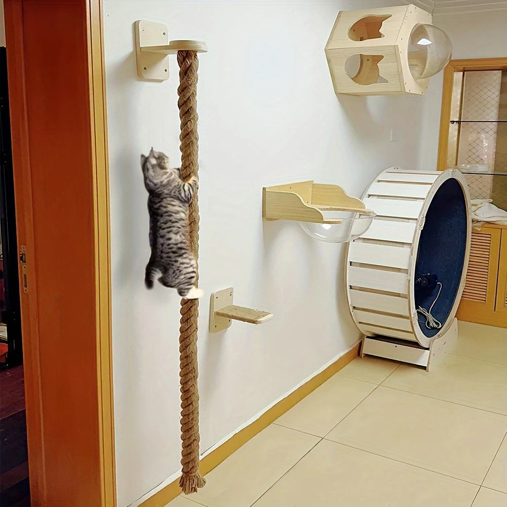 140 cm väggmonterat rep i sisal för katt